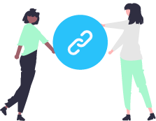 Two women and link symbol